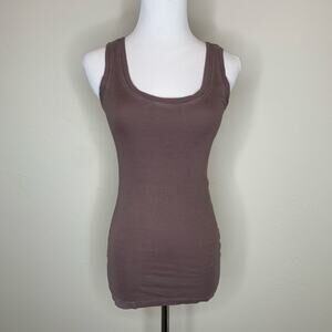 Heather Brown Ribbed Tank Top Sz Small